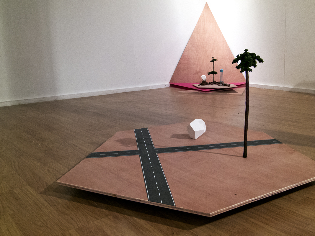 Lauren O'Grady Other Possible Locations, Crossroads, 2012 Plywood, plaster, various model making materials, 55x120x110cm