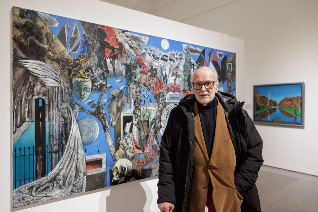Keith Grant photographed with his work.